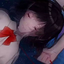 黑暗冷酷动漫情侣头像一左一右扎女孩的小辫子
