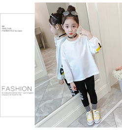 2019春季新款韩版女童休闲套中大童个性后背大字母两件套