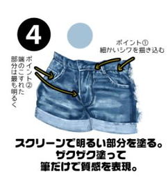 如何去画动漫中女生的牛仔短裤该怎么画