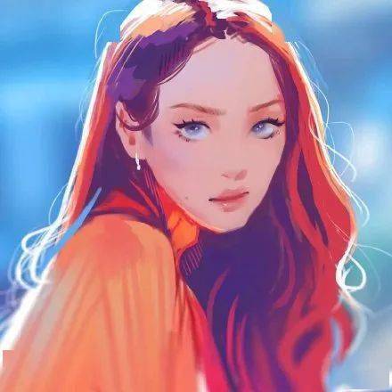 青春洋溢的少女头像插画