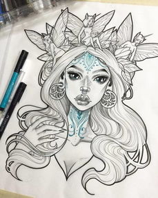 线稿少女跃然纸上,这性感给100分绘画技巧