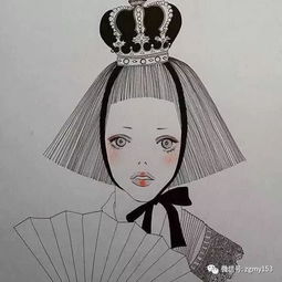 唯美手绘女生短发