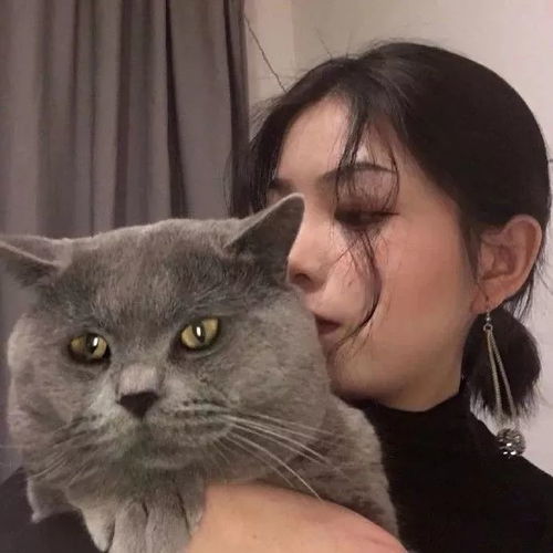 猫女头像女生专用白色系带