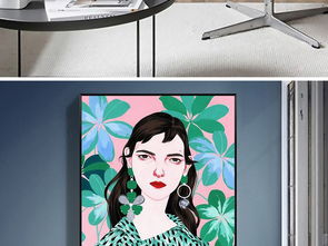 小清新绿色植物北欧手绘水彩插画美女装饰画图片设计素材高清模板下载79.65mb抽象装饰画大全