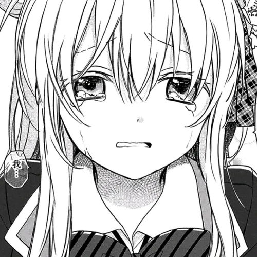 女生漫画头像黑白可爱情头