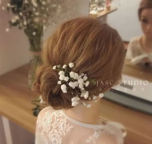 戴花儿新娘背影杀top50戴花发型炸出咯春日少女心