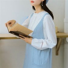 秋季女装中长款小清新背心长裙显瘦纯色毛线裙