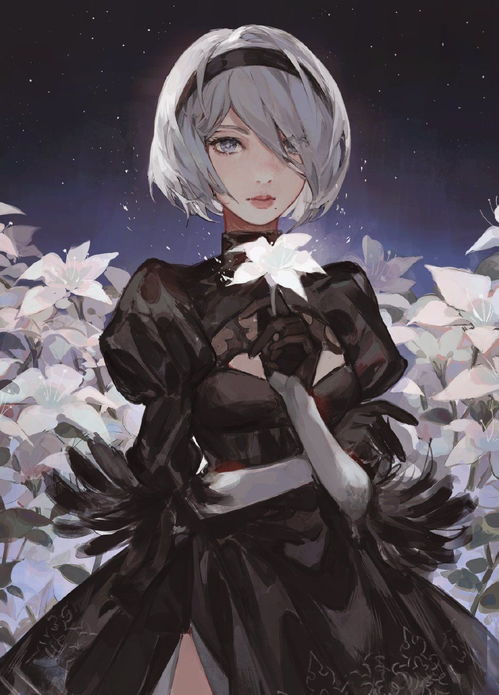 风格浓郁的二次元美少女同人插画,人物就像水晶拼合似的美