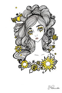 beautiful绘画女孩手绘插画设堆糖,美好生活研究所