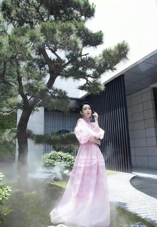 秦海璐终于惊艳一次,穿粉色泡泡袖连衣裙配低马尾,减龄20岁