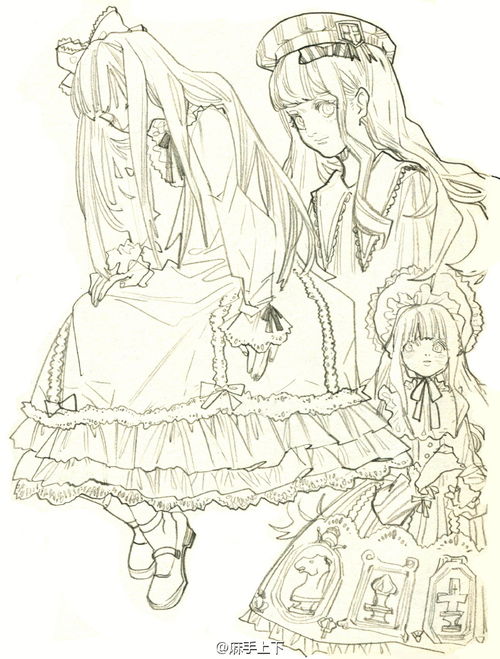 线稿铅笔稿手绘二次元动漫美少女漫画小清新堆糖,美图壁纸兴趣社区