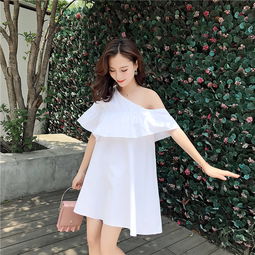 ins超火斜肩露肩chic连衣裙女夏新款韩版宽松sukol裙少女潮好四季c3065四季星座网