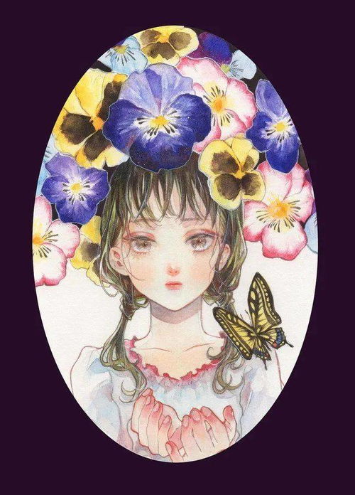 水彩插画仙气满满蝴蝶少女精致插画作品