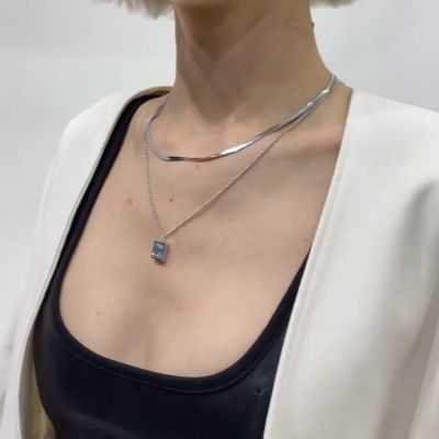 kitsh双层项链女叠戴ins毛衣链毛衣长款冷淡风甜酷高级感蛇骨链潮淘宝网饰品blingbling
