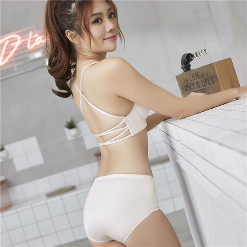 豹纹前扣性感交叉美背无痕无钢圈少女内衣上托聚拢调整型文胸套装