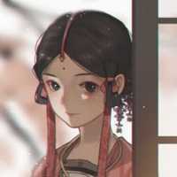 唯美手绘古风女孩头像