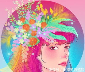 唯美清新少女头像板绘插画
