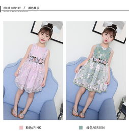 2018夏季新款女童韩版刺绣花朵连衣裙中大童无袖公主裙