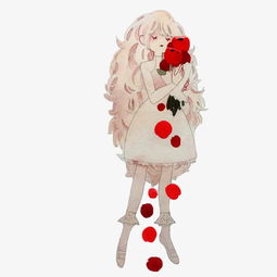 手绘原创抱着花束的少女图片素材其他格式下载动漫人物大全