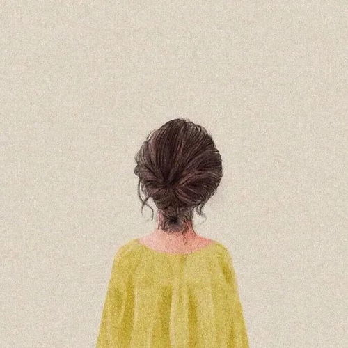 手绘背影女生头像提升自己比迎合他人重要