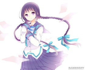 紫眸可爱动漫少女图片