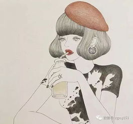 唯美手绘女生短发