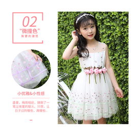 女童连衣裙儿童新款夏装2017年中大童裙子立体花朵公主裙
