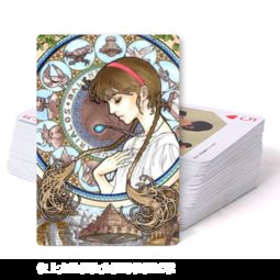宫崎骏天空之城长发少女插画创意扑克牌礼物可添加照片双面定制扑克牌
