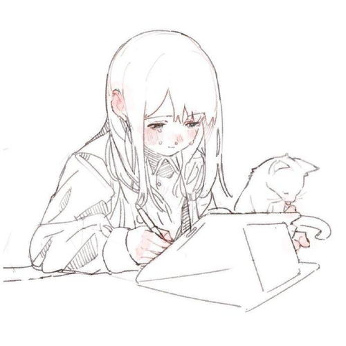 两组超好看的少女插画线稿练习