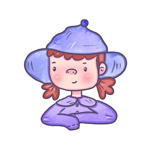 花栀子插画戴帽子的可爱女生头像