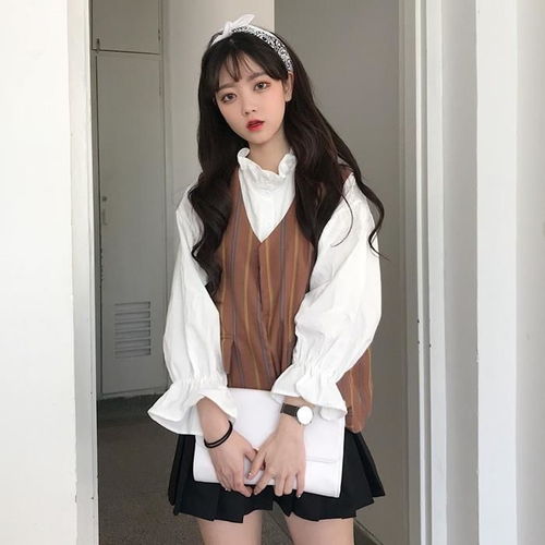 秋季新款衬衫女学生学院风木耳边九分袖百搭衬衣学生韩版显瘦衬衫