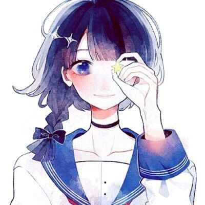 卡通头像女唯美文艺动画