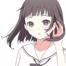 灰白头像女生卡通动漫女生