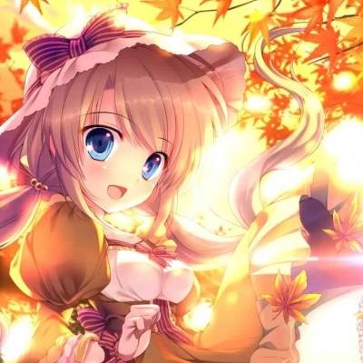 枫叶少女动漫头像二次元梦幻枫叶背景图片大全