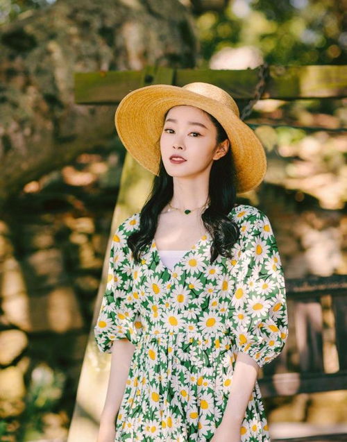 宋轶甜美气息惹人爱,小雏菊连衣裙裙摆摇曳,少女感仙气都有了