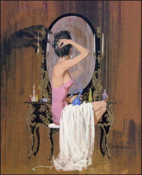 芳菲妩媚的时尚美女画作︱美国罗伯特e麦金尼斯作品