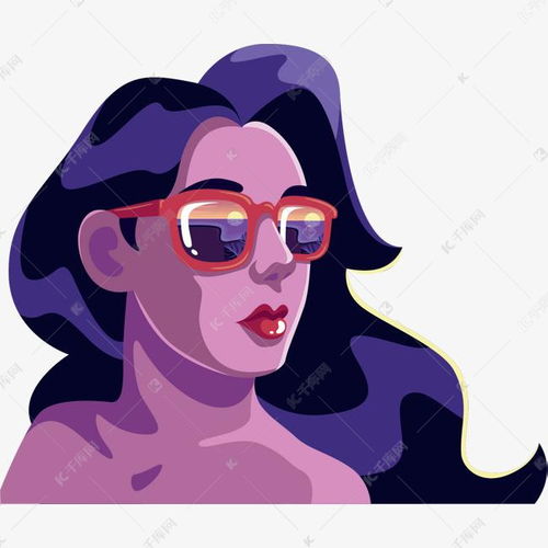 戴墨镜的卡通头像美女素材图片免费下载高清psd千库网图片编号10815955