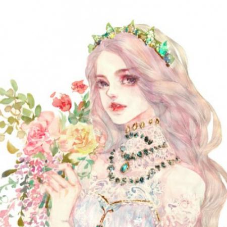 美若天仙插画女生头像,穿婚纱戴皇冠的女生