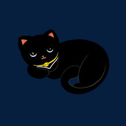 趴着休息的可爱小黑猫图片素材其他格式下载动漫人物大全