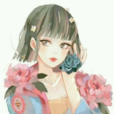 美丽可爱女生头像插画