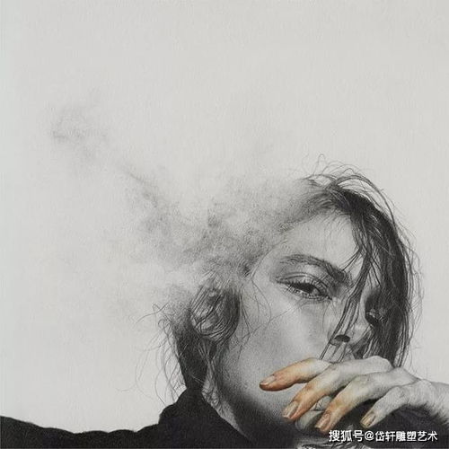 有颜色的素描,画的真美