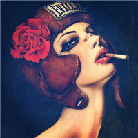 超个性的欧美女抽烟头像图片微信头像图片大全