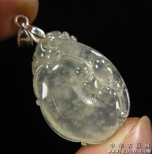 木那精品全美品翡翠a货老坑冰种全胶感飘雪花如意招财挂件送证书