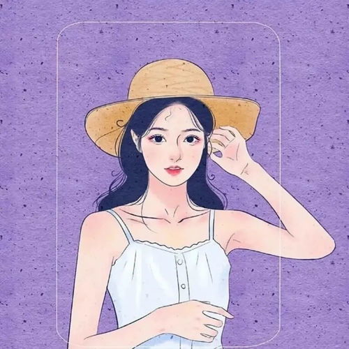 插画女生头像