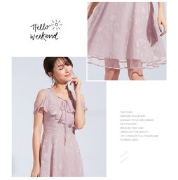 施悦名2019新品夏裙露肩袖系带v领雪纺裙小清新淑女雪纺连衣裙