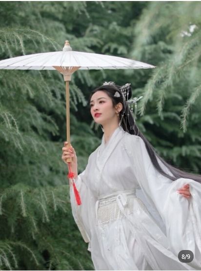 娴静犹如花照水行动好比风扶柳白衣古风美女9连