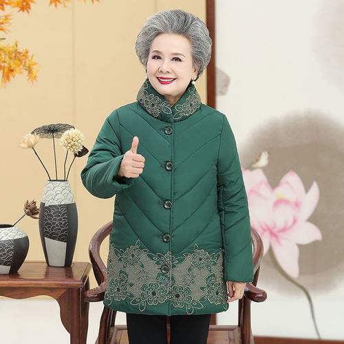 中老年人冬装女棉衣中长款保暖棉服妈妈装棉袄奶奶装加厚老人外套