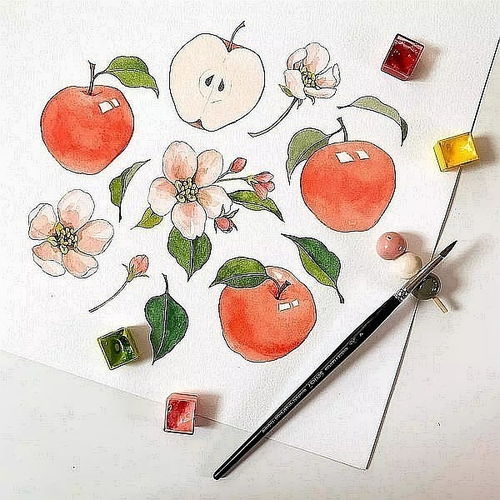 手绘插画小清新头像女水彩